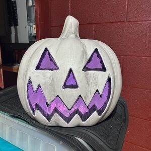 White and Purple Jack-O'-Lantern Decor